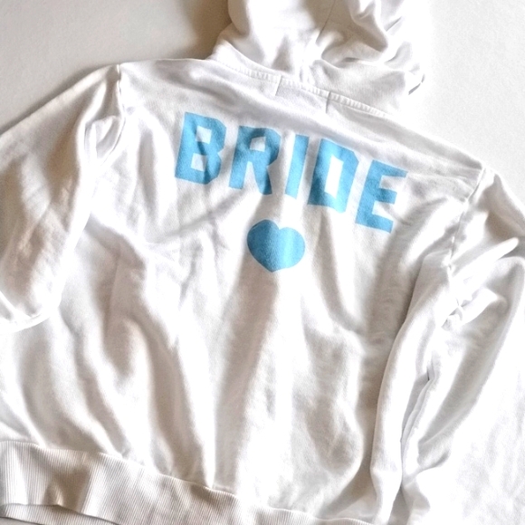 Wildfox 🩵 Bride Zip Up Hoodie Size L - Picture 1 of 7